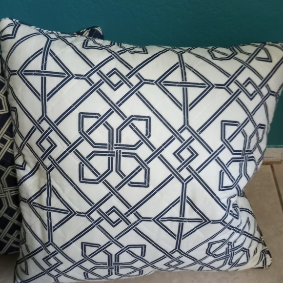 Home Goods Blue & White Patterned Down Pillows - Picture 3 of 6